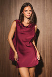 The Selena Scarf Fitted Satin Mini Dress