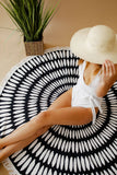 Beach Towel - Black and White Spiral RTS