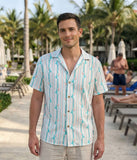Shark Snack Linen Cabana Shirt - Men's Button Down Shirt: M