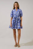 Viry Floral Wenda Pleated Mini Dress