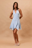 Halter Neck Plaid Mini Dress