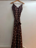 Italian Satin Polka Dot Spaghetti Strap Dress