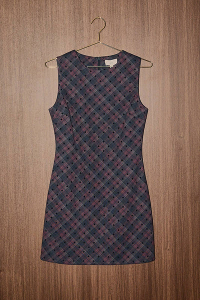 Peyton Plaid Polka Dot Mini Dress