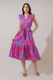 Meira Floral Charlotte Button Midi Dress