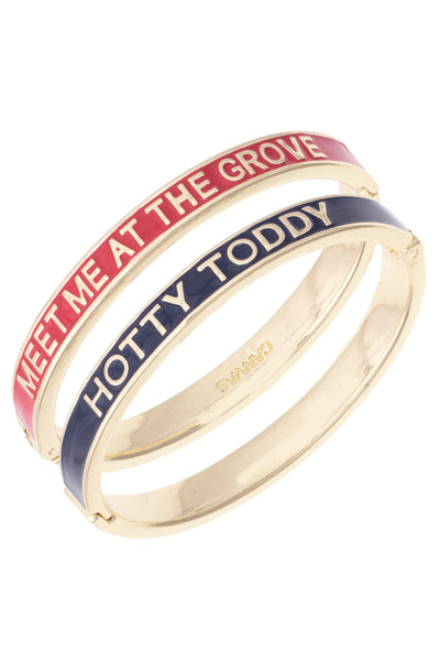 Ole Miss Rebels Skinny Enamel Hinge Bangle