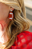 Glitter Acrylic Football Earrings
