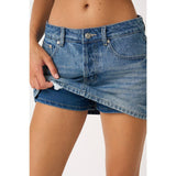Washed Denim Classic Mini Skort