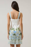 Senara Floral Sally Mini Dress- White Multi