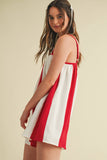 Game Day Gauze Striped Oversized Romper