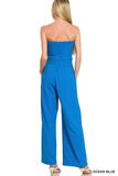 Summer Tube Top Jumpsuit - Ocean Blue