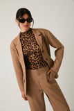 Structured Shoulder Fit & Flare Blazer- Taupe