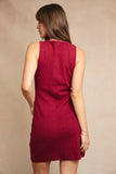 Kara Sleevelsss Mini Dress - Maroon