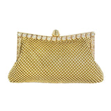Metal Mesh Evening Clutch Bag - Flip Top Closure