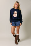 'Goldendoodle’ Long Sleeve Crewneck Sweater