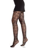Camellia Lace Tights: Black / One Size