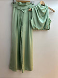 Italian Genie Crop Top & Flowy Pants Set