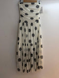 Italian Strapless Tulle Polka Dot Midi Dress