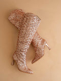The Jewel Rose Gold | Knee High Sequin Boot
