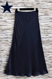 Essence Italian Viscose Satin Bias-Cut Midi Skirt