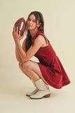 Game Day Strap Tie Flowy Mini Dress