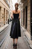 The Mimi Vegan Leather Tube Dress- Black