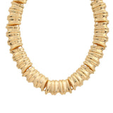 Ribbed Metal Statement Necklace