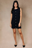 Darla Gold Button Down Sweater Shift Dress