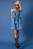 Chic Ruffle Denim Mini Dress