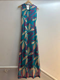 Italian Romance Sleeveless Printed Mesh Maxi Dress