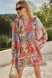 Melani Tropical Paxton Balloon Sleeve Mini Dress