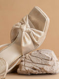 The Zoey Light Gold Knotted Band Platform Heel-  Light Gold
