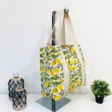 Block Printed Canvas Bag - Lemon Groves