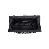 Samira - Zebra Evening Bag: Natural Black