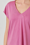 Mystree Cupro Modal V-Neck Top