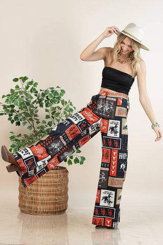 Tammy Cowboy Slack Pants - Multi-Colored