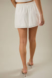 Midi Skirt With Trim- White
