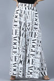 Vogue White Print Palazzo Pants - Off White