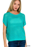Sara Hollow Knit Sweater- Turquoise