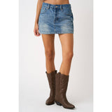 Washed Denim Classic Mini Skort