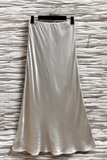 Essence Italian Viscose Satin Bias-Cut Midi Skirt