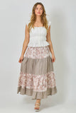 Mystree Mixed Media Long Skirt