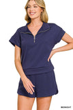 Scuba Half ZipTop w/Dolphin Shorts Set