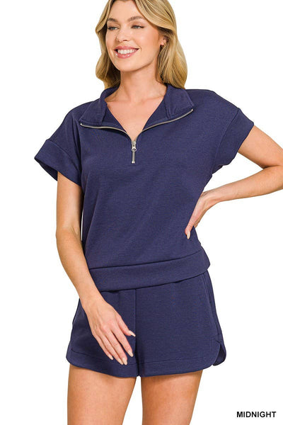 Scuba Half ZipTop w/Dolphin Shorts Set