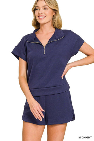 Scuba Half ZipTop w/Dolphin Shorts Set