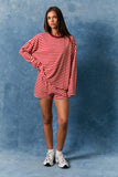 Waldo Long Sleeve Round Neck Striped Top