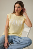 Lemon Glow “Faith” Muscle Sweater Top