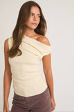 ASYMMETRICAL NECK SWEATER TOP