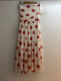 Italian Strapless Tulle Polka Dot Midi Dress