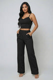 Sabrina Spaghetti Strap Bralette + Wide Leg Pants Set