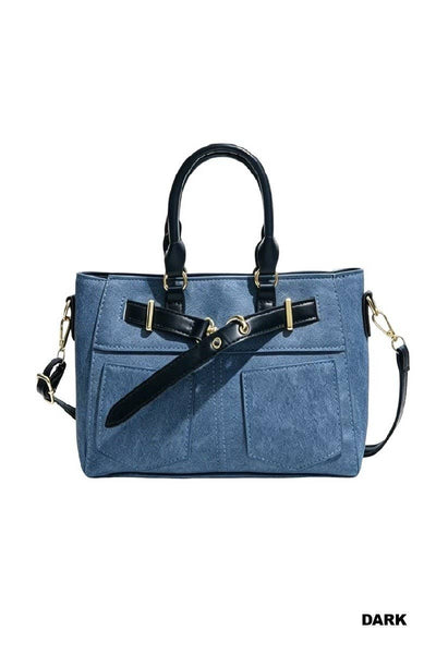 Davon Denim Pocket Patch Tote Bag